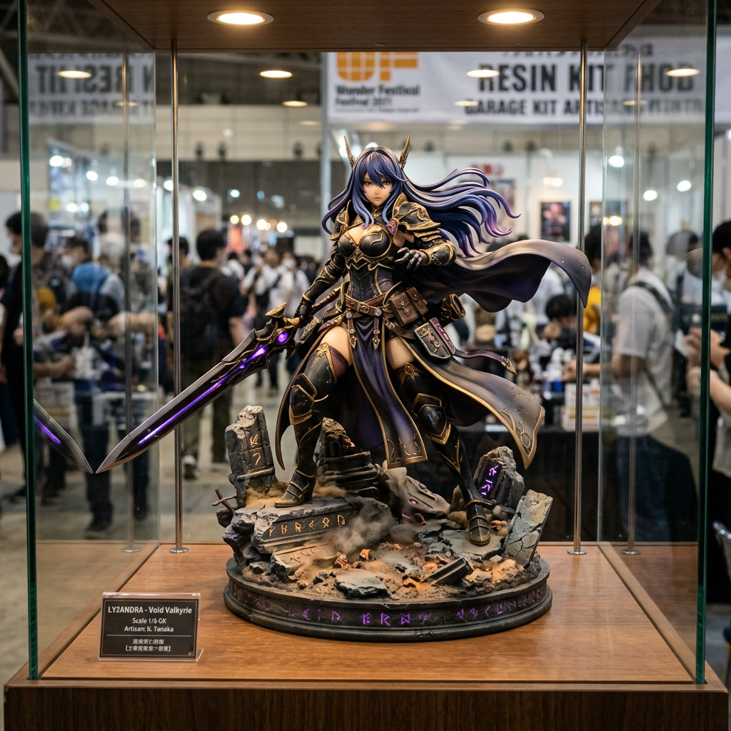 LY2ANDRA Void Valkyrie fantasy figurine in armor holding glowing sword
